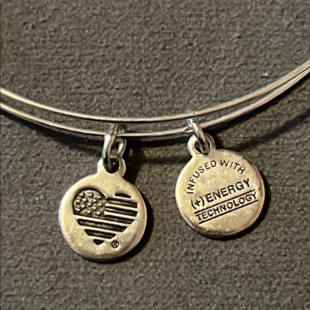 Alex and Ani Silver and Beige Beaded Expandable Bracelet with Charms - Picture 11 of 11